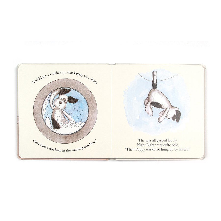 Jellycat Book The Scruffy Puppy (Bashful Black & Cream Puppy) 18cm - Image 3