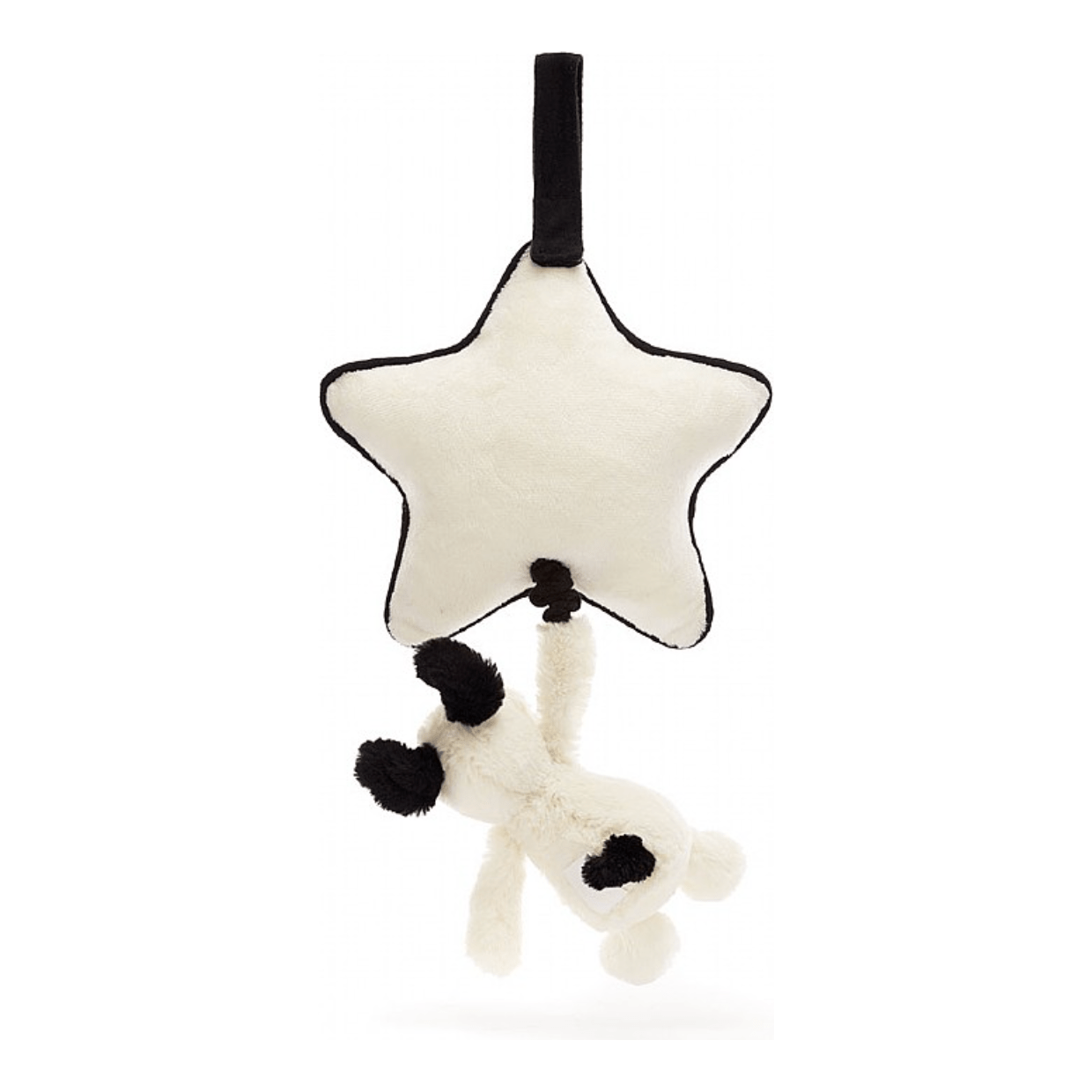 Jellycat Bashful Black and Cream Puppy Musical Pull - Image 3