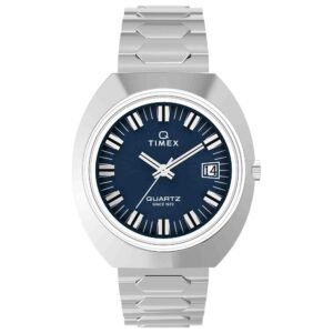 Timex Q 1972 Time Machine Reissue 39mm Blue Sunray SS