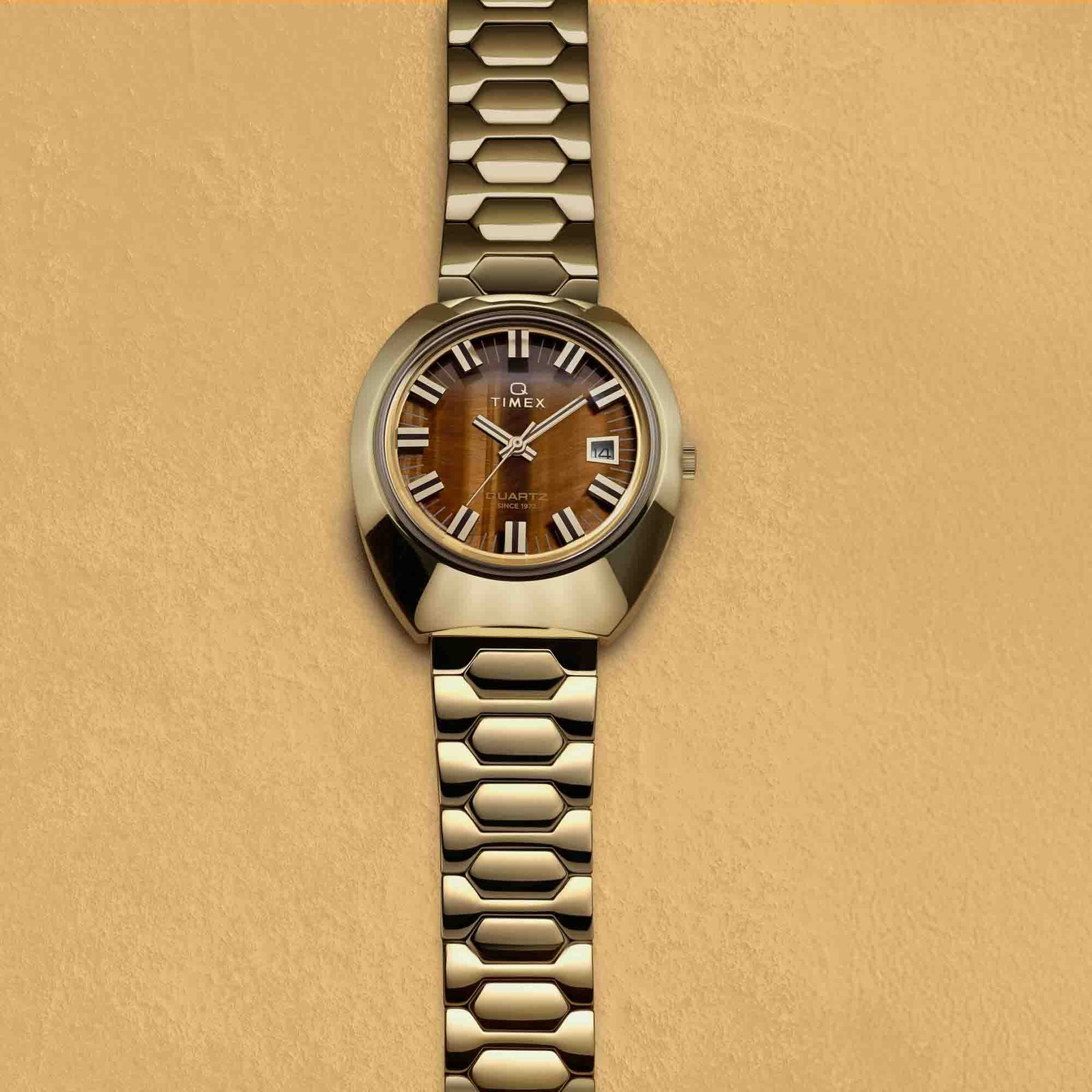Timex Q 1972 Time Machine Reissue 39mm Tigers Eye SS - Image 3