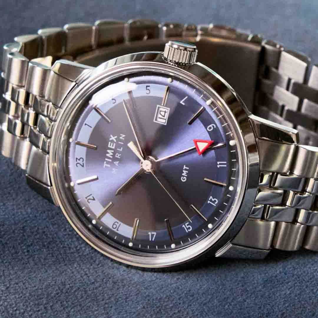 Timex Marlin Quartz GMT 40mm Blue Silver SS - Image 4