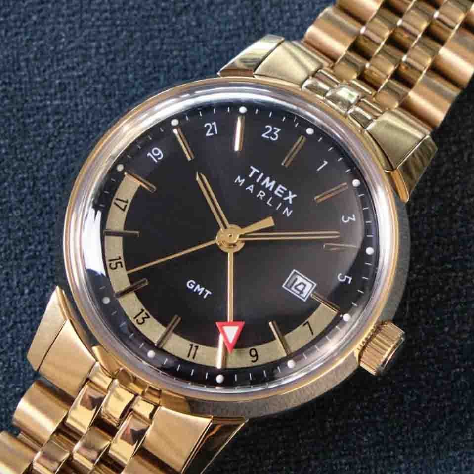 Timex Marlin Quartz GMT 40mm Black Gold SS - Image 5