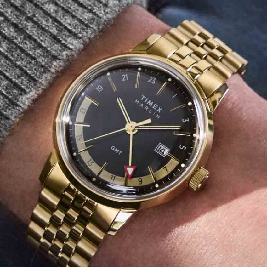 Timex Marlin Quartz GMT 40mm Black Gold SS - Image 2