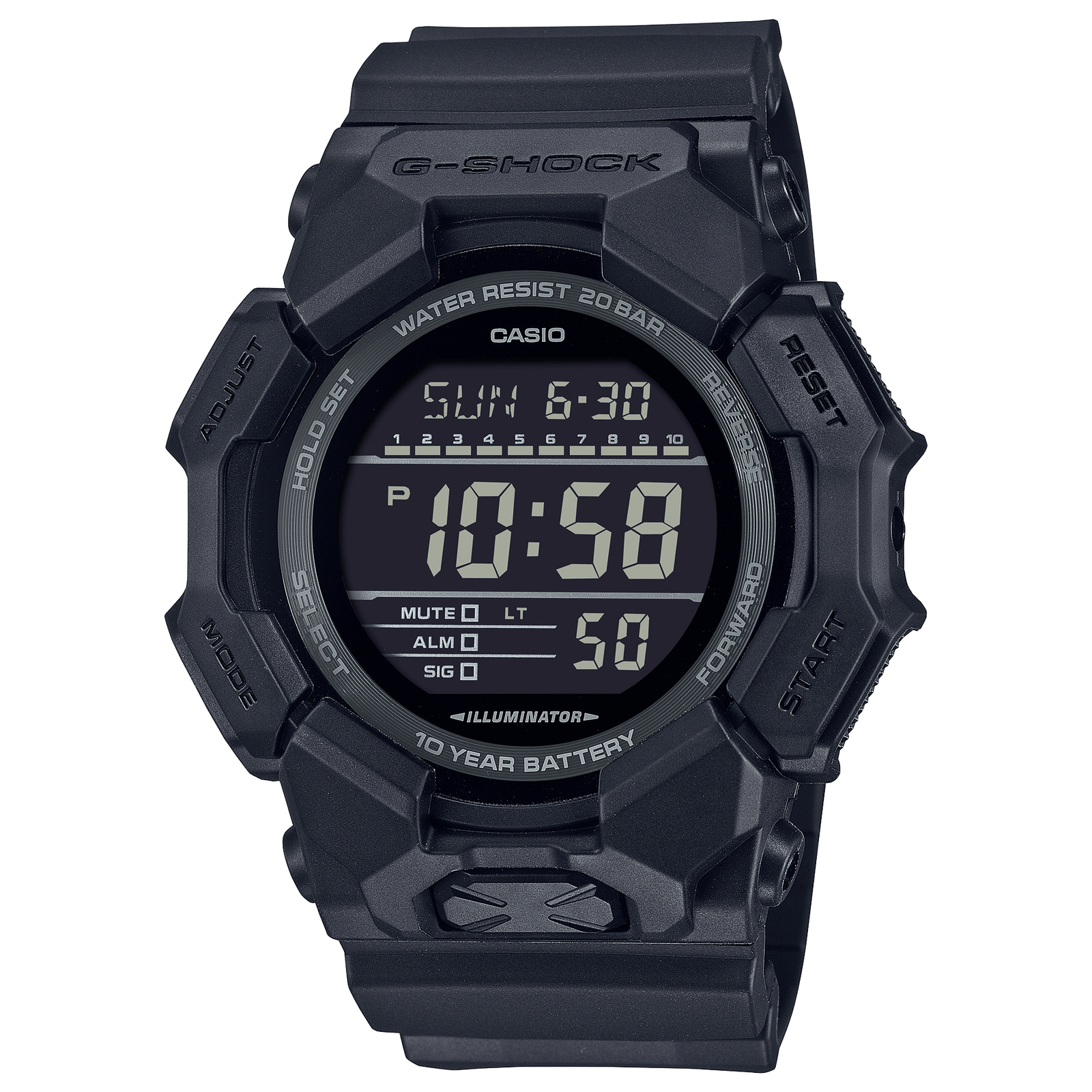 G-Shock GD010 10 Year Battery Digital All Black
