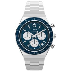 Timex 1970's Q Chronograph 40mm Blue SS
