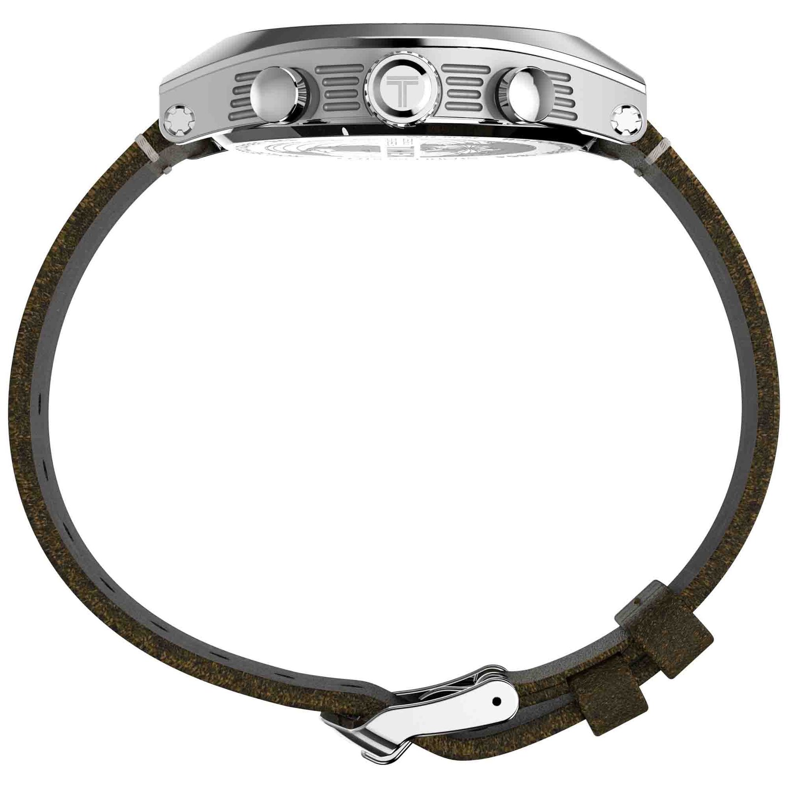 Timex Legacy Tonneau Chronograph 42mm Silver Brown - Image 4