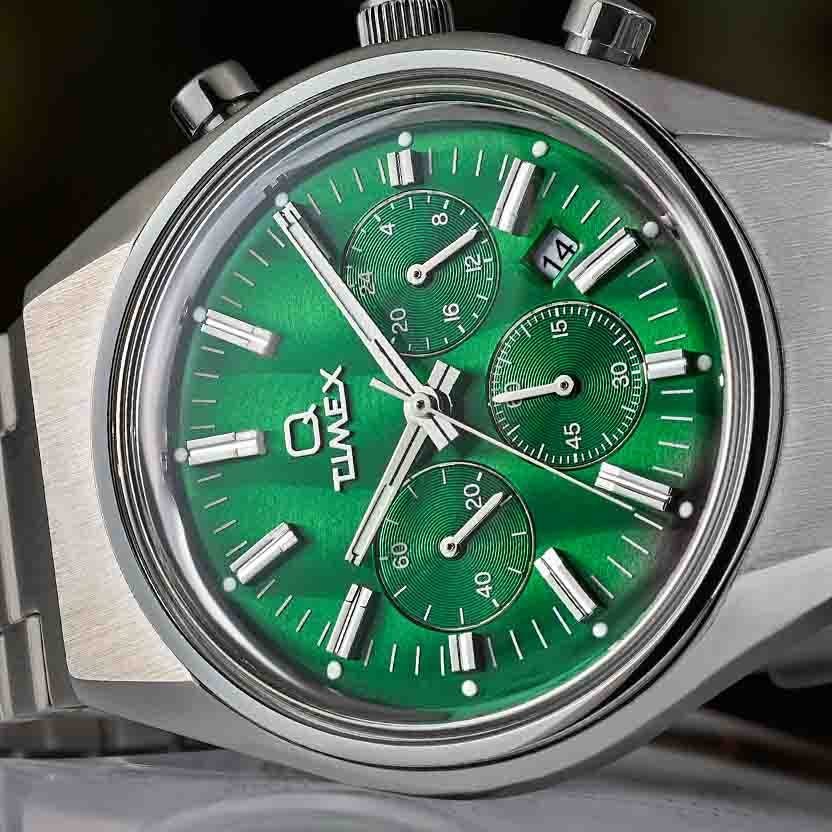 Timex Q Falcon Eye Chronograph 40mm Green SS - Image 5