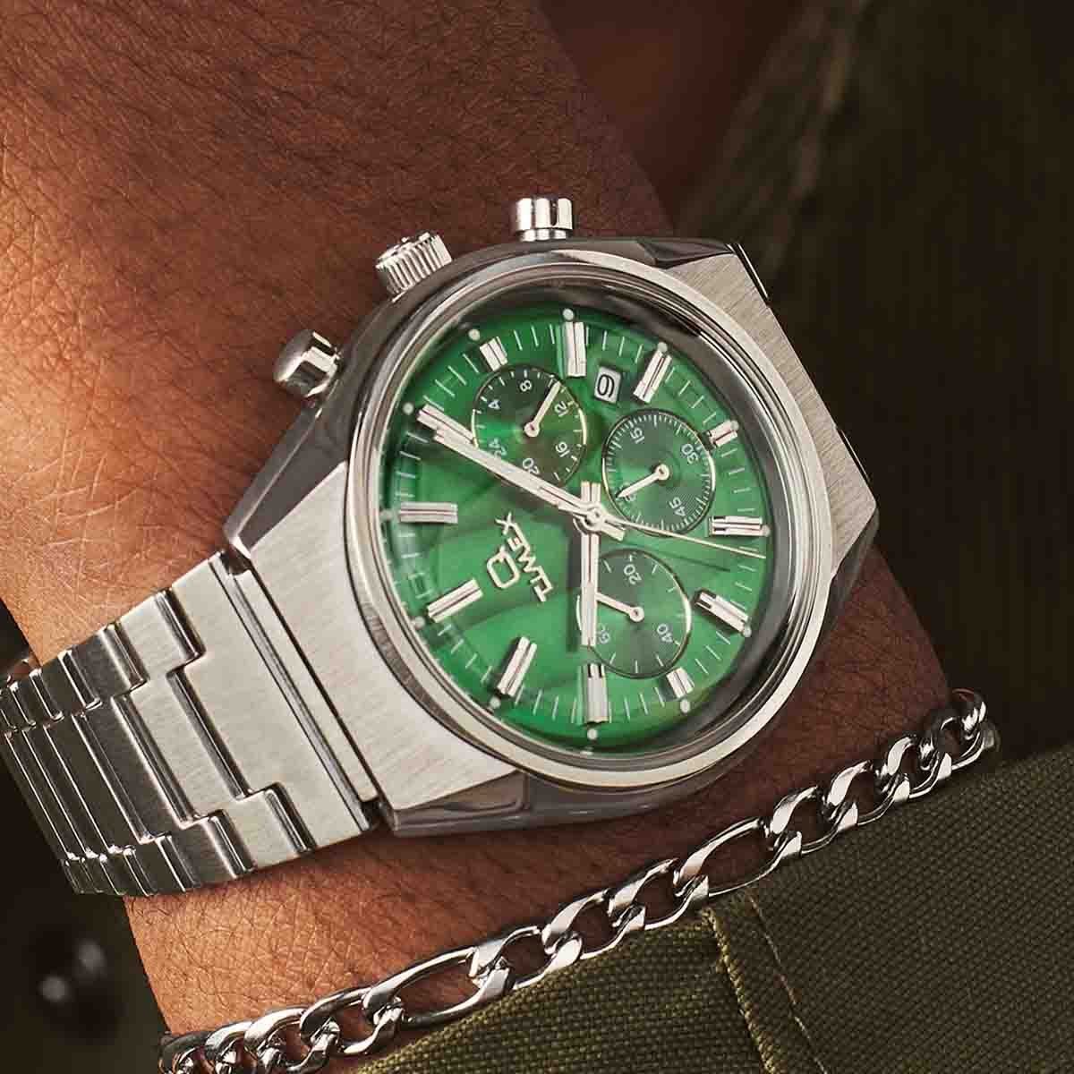 Timex Q Falcon Eye Chronograph 40mm Green SS - Image 6