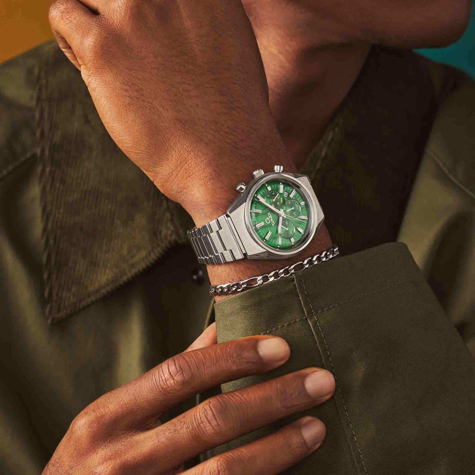 Timex Q Falcon Eye Chronograph 40mm Green SS - Image 7